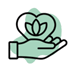 icon of hand holding heart with lotus