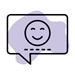 icon of speech bubble with smiling face inside