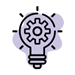 icon of cog inside lightbulb