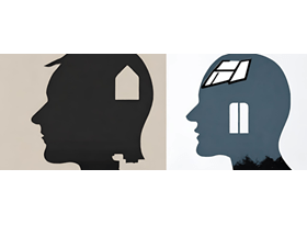 2 profile cutouts with housing shapes cut from the profiles